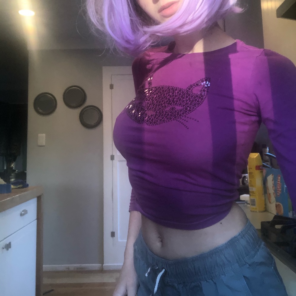 Purple cat shirt :0000